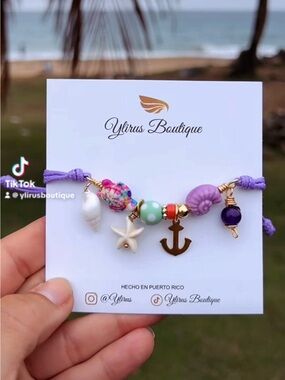 Ylirus Boutique Purple Nautical Charm Bracelet